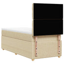 kontinentalseng med madras 80x200 cm stof cremefarvet