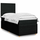 kontinentalseng med madras 90x190 cm stof sort
