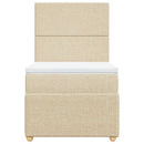 kontinentalseng med madras 90x190 cm stof cremefarvet