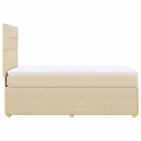 kontinentalseng med madras 90x190 cm stof cremefarvet