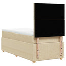 kontinentalseng med madras 90x190 cm stof cremefarvet