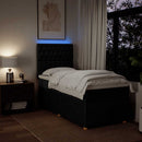 kontinentalseng med madras 90x190 cm stof sort