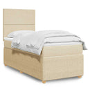 kontinentalseng med madras 90x200 cm stof cremefarvet
