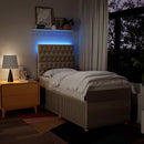 kontinentalseng med madras 90x200 cm stof cremefarvet