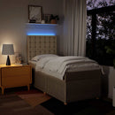 kontinentalseng med madras 90x200 cm stof cremefarvet