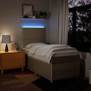 kontinentalseng med madras 100x200 cm stof cremefarvet