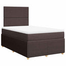 kontinentalseng med madras 120x190 cm stof mørkebrun