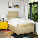 kontinentalseng med madras 120x190 cm stof cremefarvet