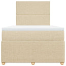 kontinentalseng med madras 120x190 cm stof cremefarvet