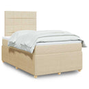 kontinentalseng med madras 120x190 cm stof cremefarvet