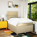 kontinentalseng med madras 120x190 cm stof cremefarvet