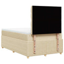 kontinentalseng med madras 120x190 cm stof cremefarvet
