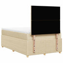 kontinentalseng med madras 120x200 cm stof cremefarvet