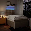 kontinentalseng med madras 120x200 cm stof cremefarvet