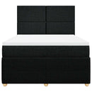 kontinentalseng med madras 140x190 cm stof sort