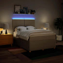 kontinentalseng med madras 140x190 cm stof cremefarvet