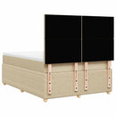 kontinentalseng med madras 140x190 cm stof cremefarvet