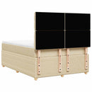 kontinentalseng med madras 140x190 cm stof cremefarvet