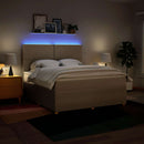 kontinentalseng med madras 180x200 cm stof cremefarvet