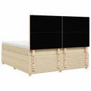 kontinentalseng med madras 180x200 cm stof cremefarvet