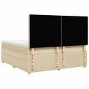 kontinentalseng med madras 180x200 cm stof cremefarvet