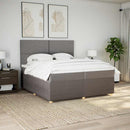 kontinentalseng med madras 200x200 cm stof gråbrun