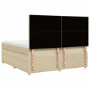 kontinentalseng med madras 200x200 cm stof cremefarvet