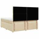 kontinentalseng med madras 200x200 cm stof cremefarvet