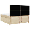 kontinentalseng med madras 200x200 cm stof cremefarvet