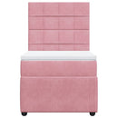 kontinentalseng med madras 90x190 cm fløjl pink