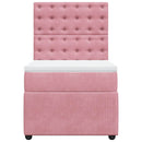 kontinentalseng med madras 90x190 cm fløjl pink