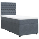 kontinentalseng med madras 100x200 cm fløjl mørkegrå