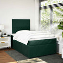 kontinentalseng med madras 120x190 cm velour mørkegrøn