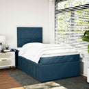 kontinentalseng med madras 120x190 cm velour blå