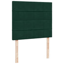 kontinentalseng med madras 120x190 cm velour mørkegrøn