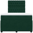 kontinentalseng med madras 120x190 cm velour mørkegrøn