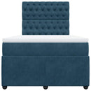 kontinentalseng med madras 120x190 cm velour blå