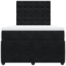 kontinentalseng med madras 120x190 cm velour sort