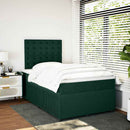 kontinentalseng med madras 120x190 cm velour mørkegrøn