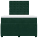 kontinentalseng med madras 120x190 cm velour mørkegrøn