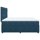 kontinentalseng med madras 200x200 cm fløjl blå