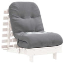 futon med madras 60x206x11 cm massivt fyrretræ hvid