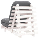 futon med madras 60x206x11 cm massivt fyrretræ hvid