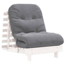 futon med madras 70x206x11 cm massivt fyrretræ hvid