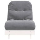 futon med madras 70x206x11 cm massivt fyrretræ hvid