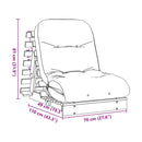 futon med madras 70x206x11 cm massivt fyrretræ hvid