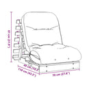 futon med madras 70x206x11 cm massivt fyrretræ gyldenbrun