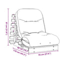 futon med madras 70x206x11 cm imprægneret fyrretræ