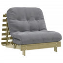 futon med madras 80x206x11 cm massivt fyrretræ