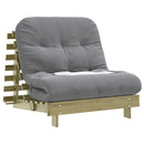 futon med madras 90x206x11 cm massivt fyrretræ